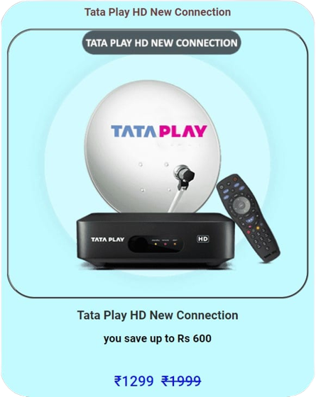 Tata Play DTH new connection with HD and SD set-top box options